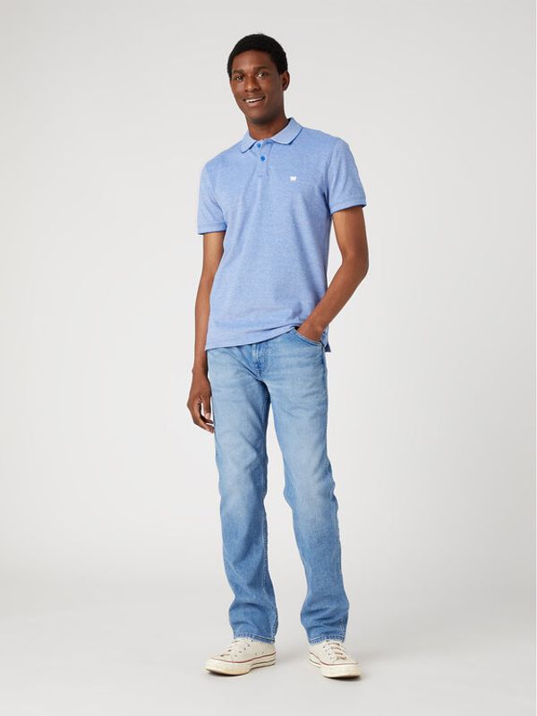 Wrangler Wrangler Тениска с яка и копчета W749KHX05 112330821 Син Regular Fit