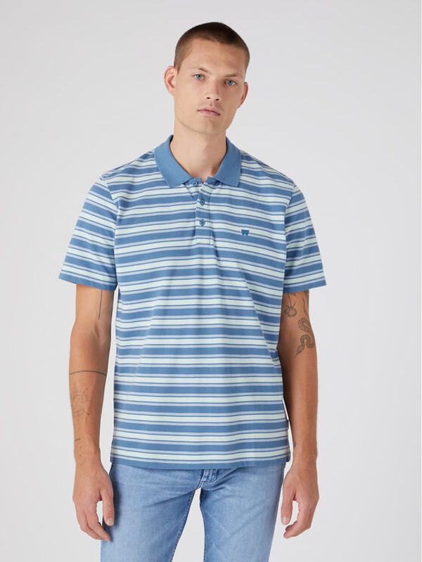 Wrangler Wrangler Тениска с яка и копчета W7BPKF84Z 112332763 Син Regular Fit