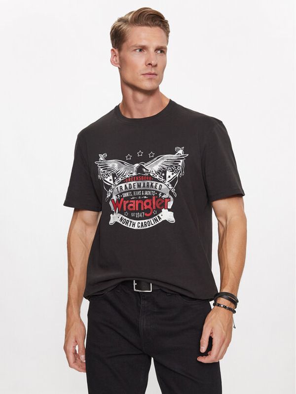 Wrangler Wrangler Тишърт 112341191 Черен Regular Fit