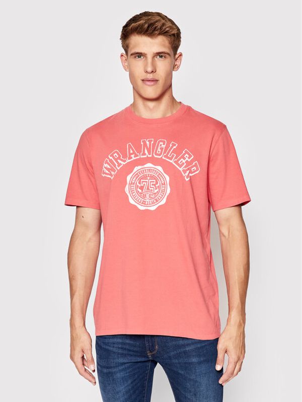 Wrangler Wrangler Тишърт Collegiate W7E0EJ Розов Regular Fit