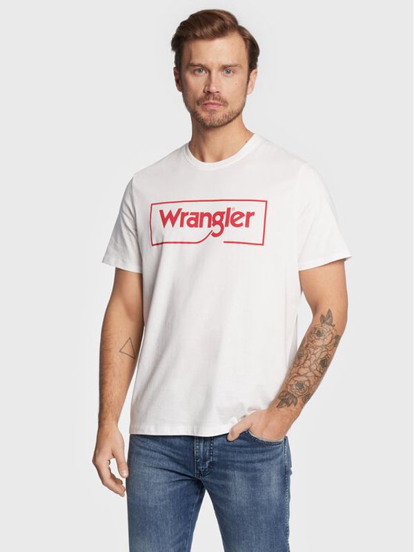 Wrangler Wrangler Тишърт Frame Logo W70JD3989 112319300 Бял Regular Fit