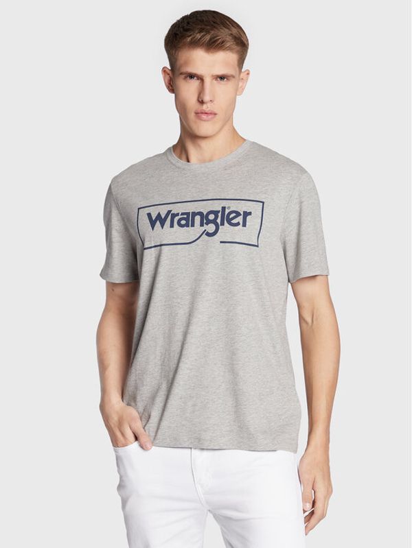 Wrangler Wrangler Тишърт Frame Logo W70JD3X37 112320767 Сив Regular Fit
