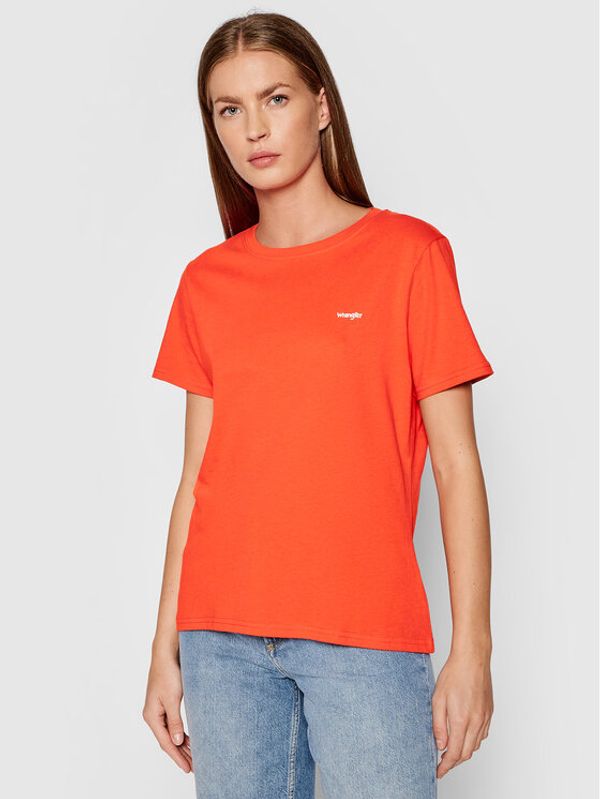 Wrangler Wrangler Тишърт Sign Off Tee W7Q0D3 Червен Regular Fit