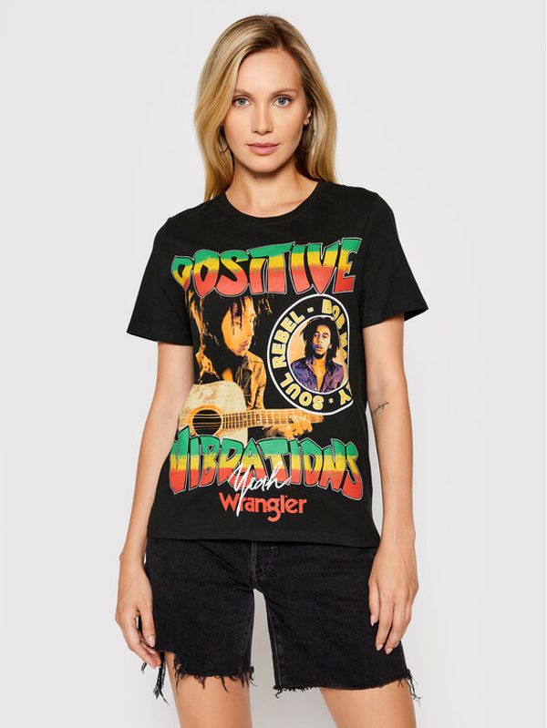 Wrangler Wrangler Тишърт Vibrations W710EE100 Черен Regular Fit