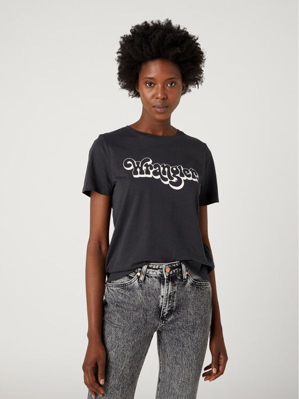 Wrangler Wrangler Тишърт W7N4D3XVD 112332122 Черен Regular Fit