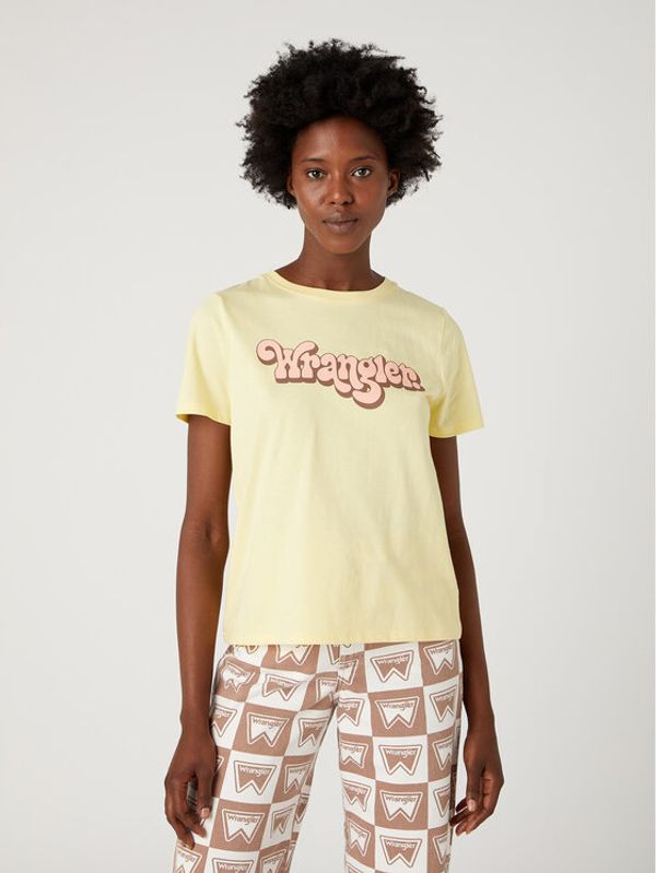 Wrangler Wrangler Тишърт W7N4D3Y37 112332103 Жълт Regular Fit