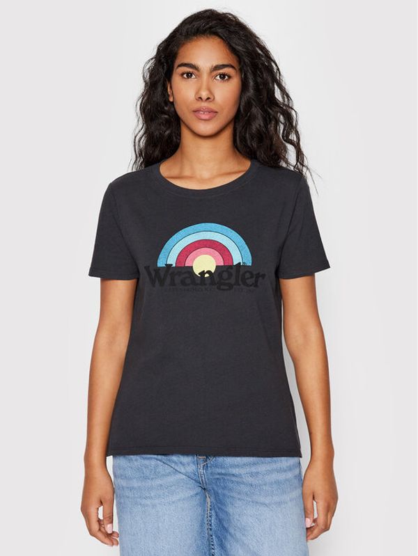 Wrangler Wrangler Тишърт W7R4DRXV6 Черен Slim Fit