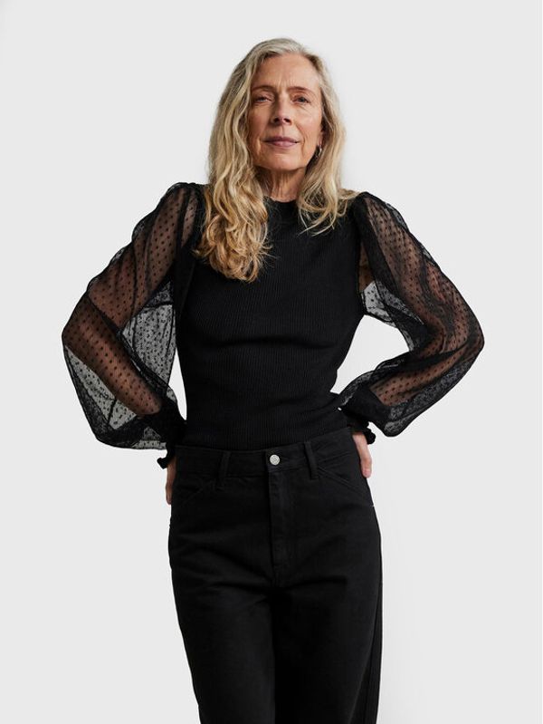 YAS YAS Блуза Melania 26028579 Черен Slim Fit