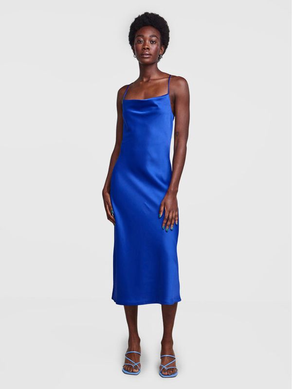 YAS YAS Коктейлна рокля Dotteacross 26028265 Син Slim Fit