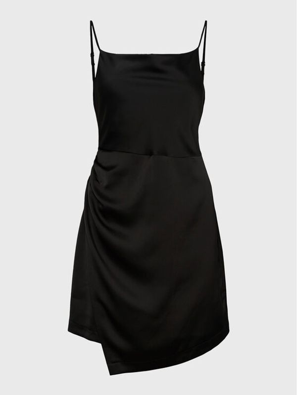 YAS YAS Коктейлна рокля Dotteadrape 26028266 Черен Slim Fit