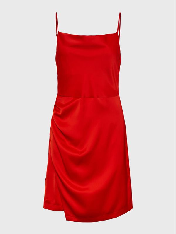 YAS YAS Коктейлна рокля Dotteadrape 26028266 Червен Slim Fit