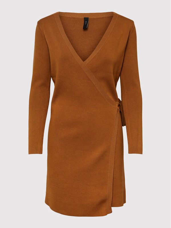 YAS YAS Плетена рокля Halton 26027698 Кафяв Regular Fit