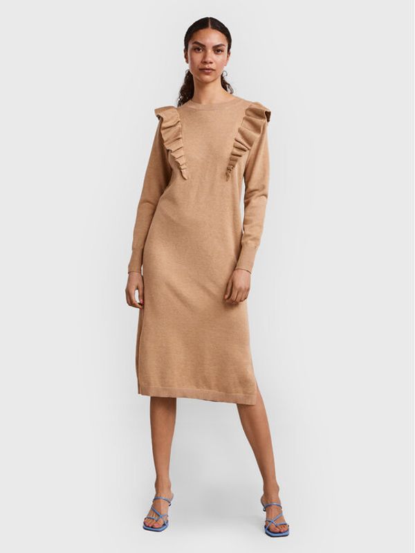 YAS YAS Плетена рокля Hello 26028127 Бежов Regular Fit