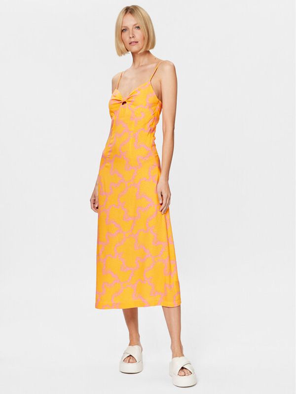 YAS YAS Рокля 26030094 Оранжев Tight Fit