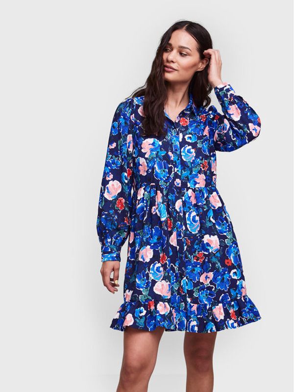 YAS YAS Рокля тип риза Vilima 26028044 Син Regular Fit