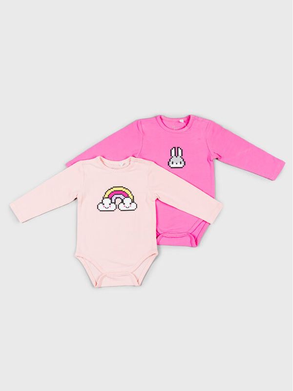 Zippy Zippy Комплект от 2 броя детски бодита 22W-1904ZT Розов Regular Fit