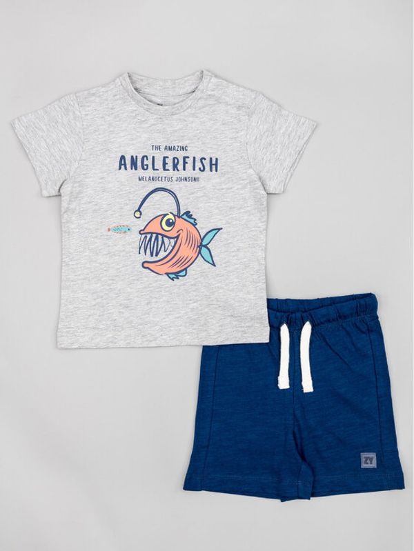 Zippy Zippy Комплект тишърт и панталонки ZBBAP0602 23007 Сив Regular Fit