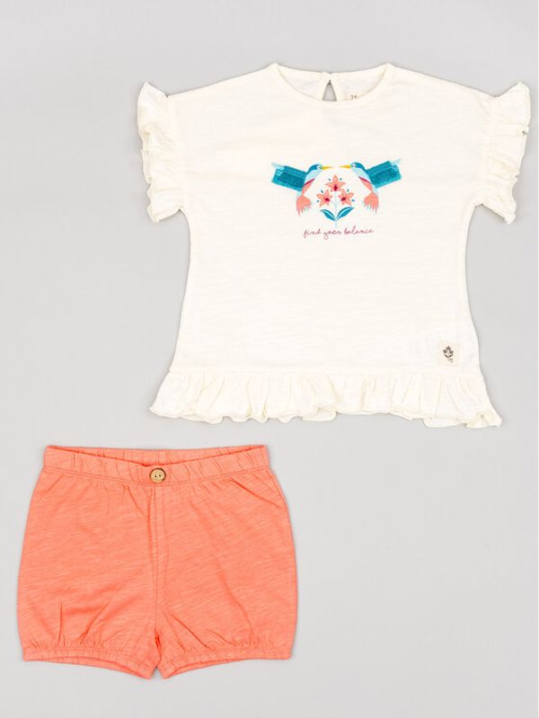 Zippy Zippy Комплект тишърт и панталонки ZBGAP0602 23009 Бежов Regular Fit