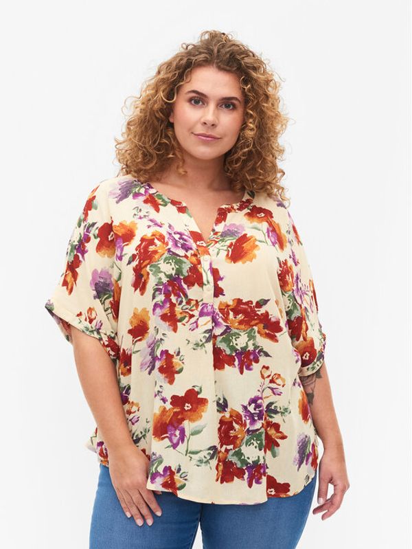 Zizzi Zizzi Блуза V00038M Екрю Regular Fit