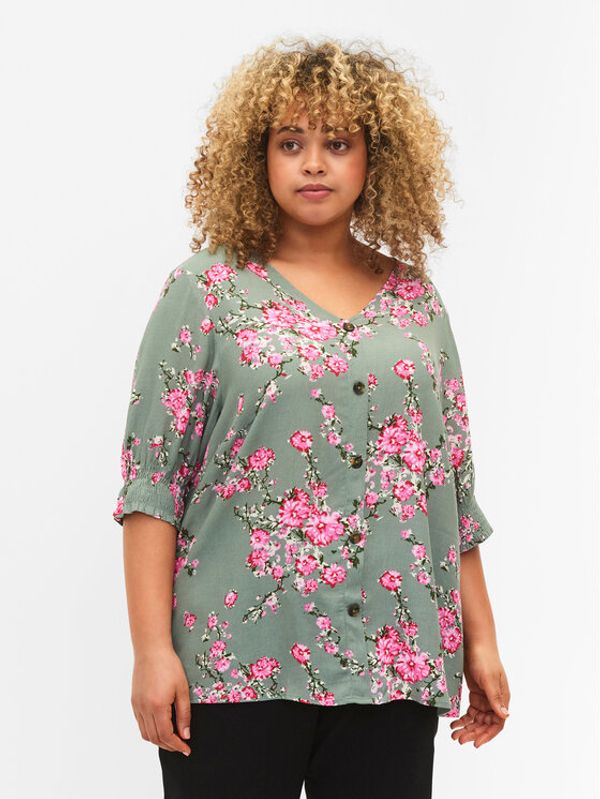 Zizzi Zizzi Блуза V00040O Зелен Loose Fit