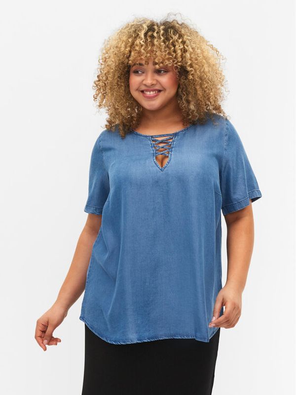 Zizzi Zizzi Блуза V90120L Син Regular Fit