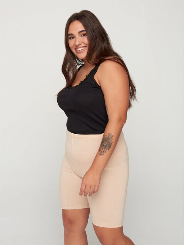 Zizzi Zizzi Колоездачни шорти N00011F Бежов Slim Fit