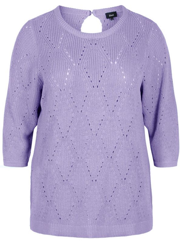 Zizzi Zizzi Пуловер M61150B Виолетов Regular Fit