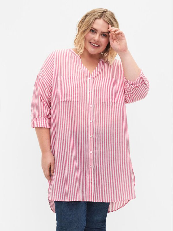 Zizzi Zizzi Рокля тип риза CA02353B Червен Loose Fit