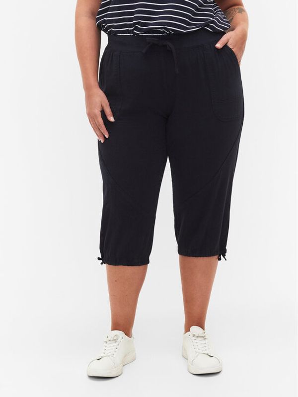 Zizzi Zizzi Текстилни панталони J80001J Черен Loose Fit