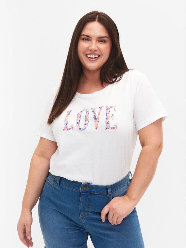 Zizzi Zizzi Тишърт V50224B Бял Regular Fit