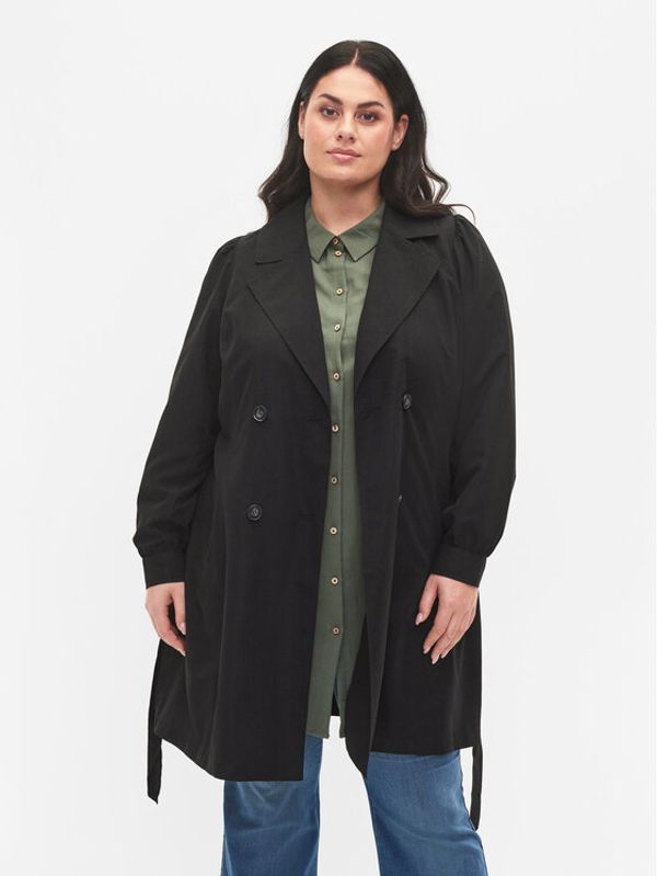 Zizzi Zizzi Тренч M61025B Черен Regular Fit
