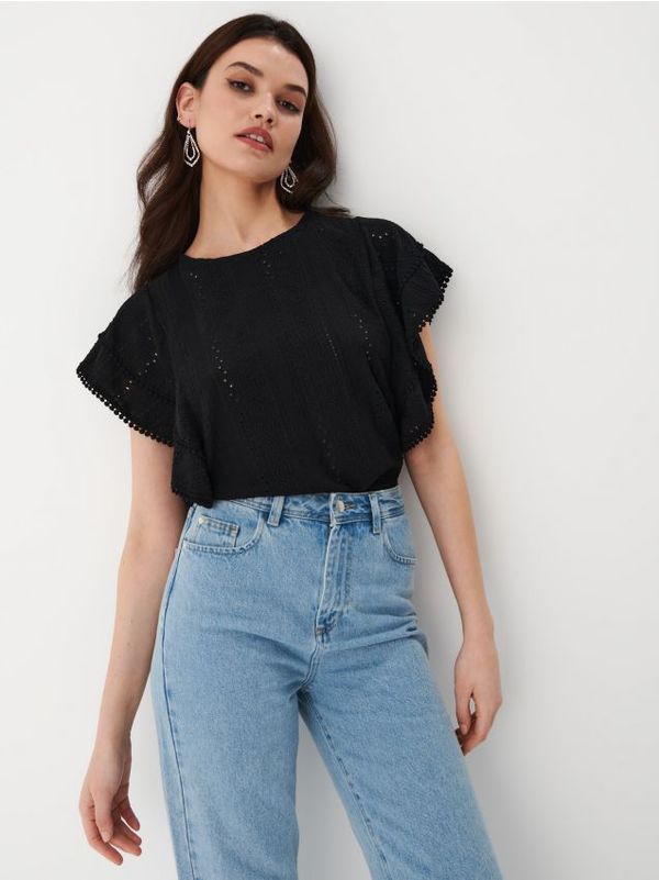 Mohito Mohito - Ажурна блуза - черен