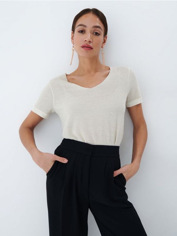 Mohito Mohito - Блестяща блуза - кремaво