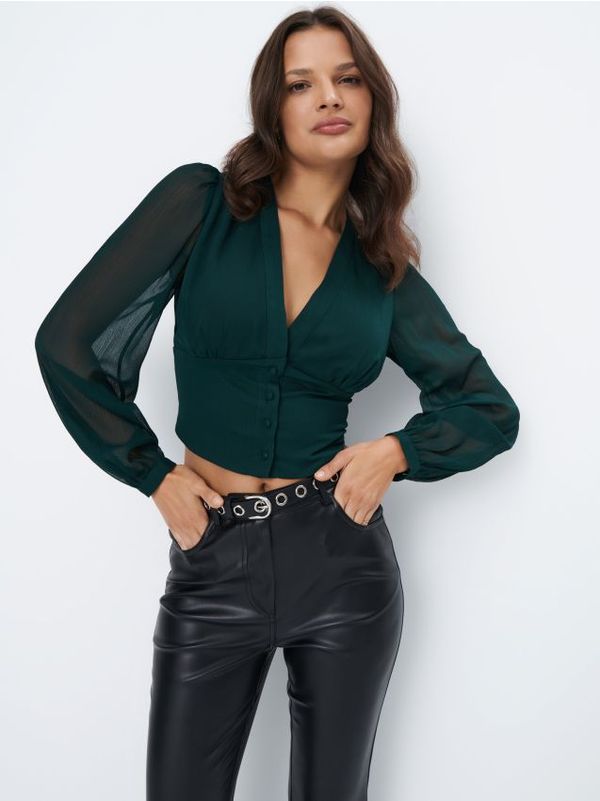 Mohito Mohito - Блуза от шифон - зелено