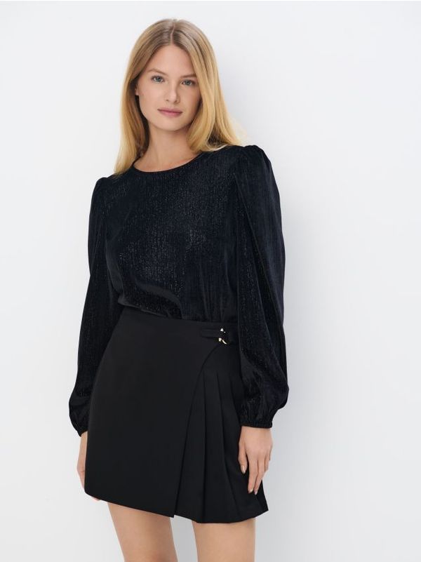 Mohito Mohito - Блуза с акцент металическа нишка - черен