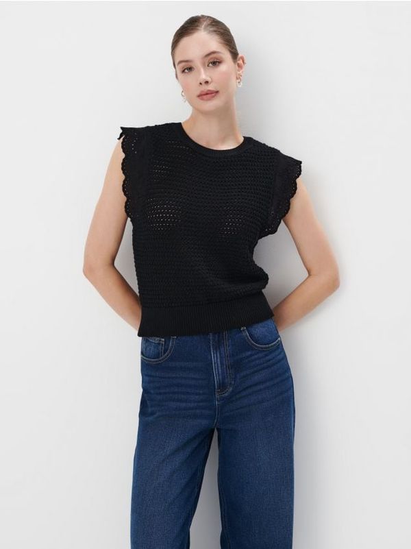 Mohito Mohito - Блуза с английска бродерия - черен