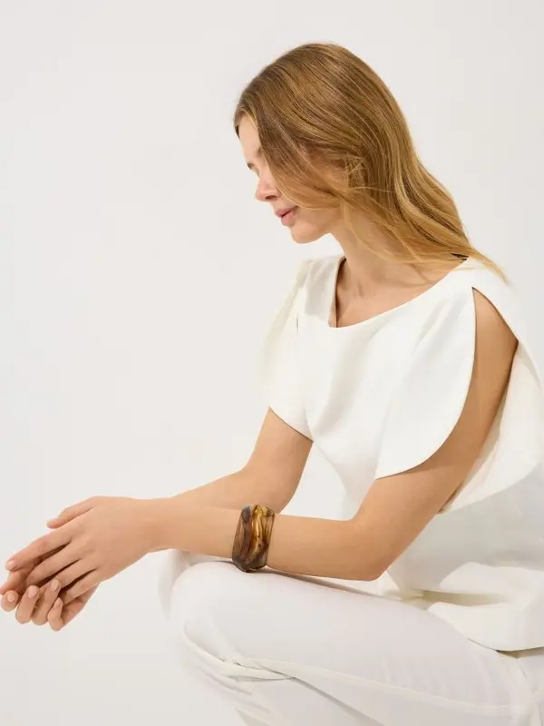 Mohito Mohito - Блуза с буфан ръкави - кремaво