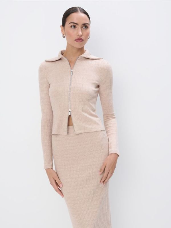 Mohito Mohito - Блуза с цип - бежово