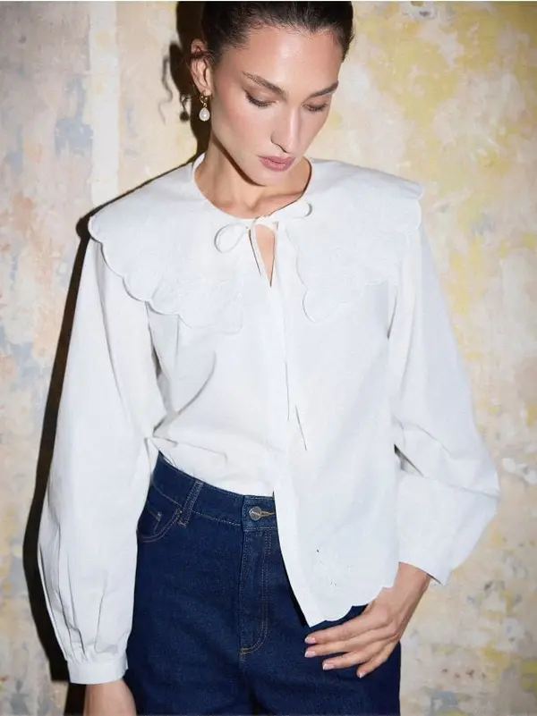Mohito Mohito - Блуза с декоративна яка - бяло