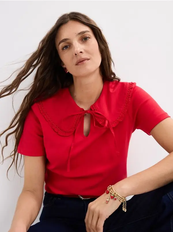 Mohito Mohito - Блуза с декоративна яка - червен