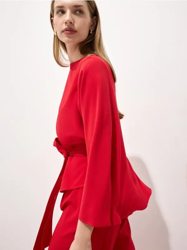 Mohito Mohito - Блуза с детайл възел - червен