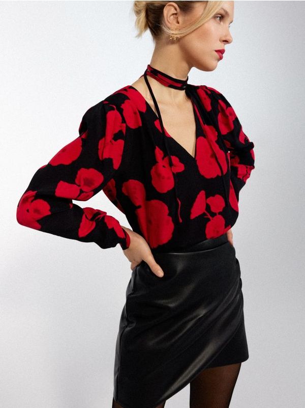 Mohito Mohito - Блуза с флорален принт - черен