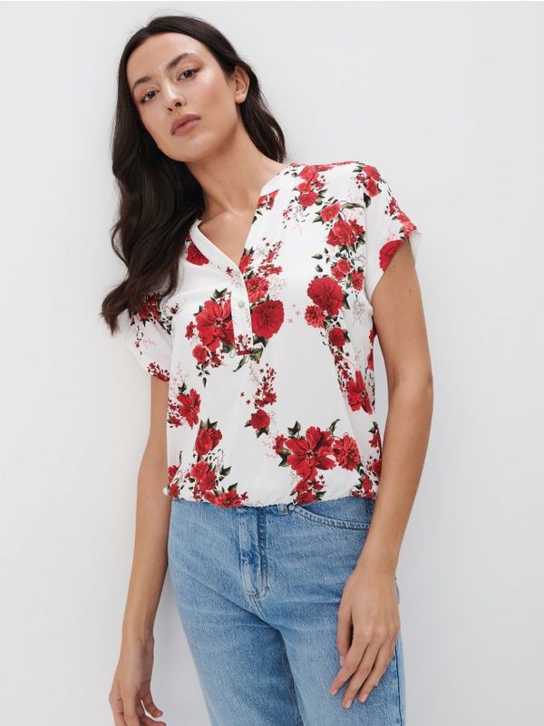 Mohito Mohito - Блуза с флорален принт - кремaво