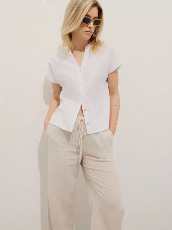 Mohito Mohito - Блуза с копчета - бяло