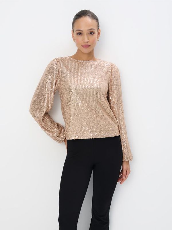 Mohito Mohito - Блуза с пайети - бежово