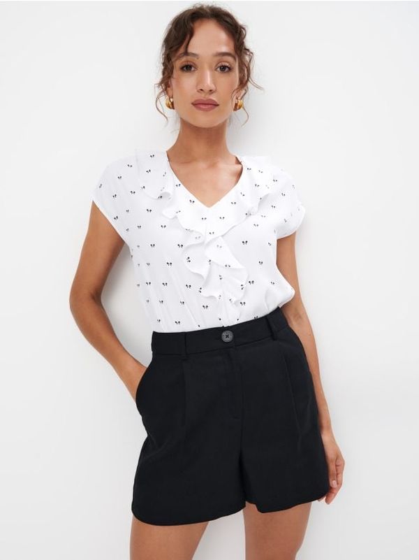 Mohito Mohito - Блуза с шарки - бяло