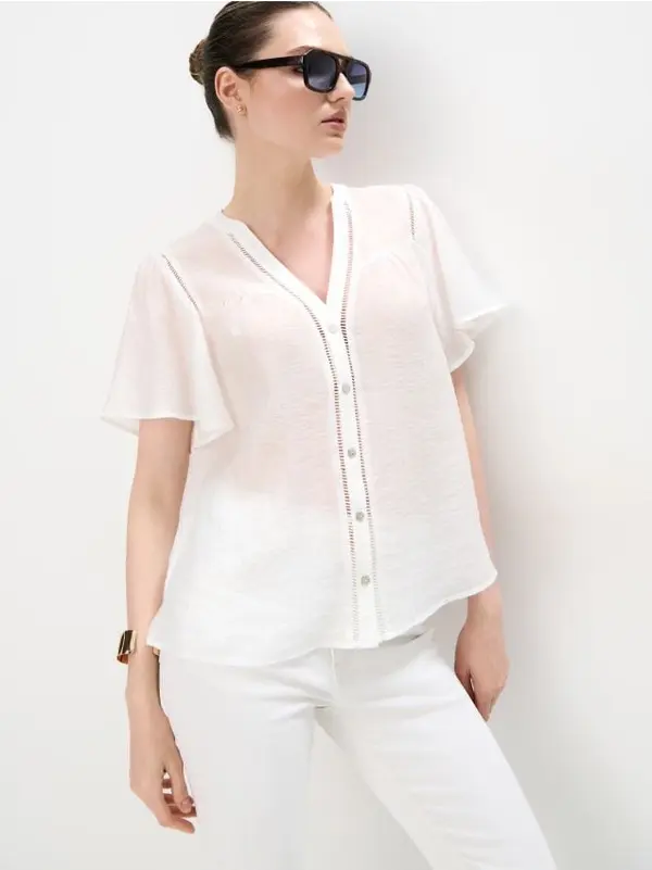 Mohito Mohito - Блуза със съдържание на лиосел - бяло