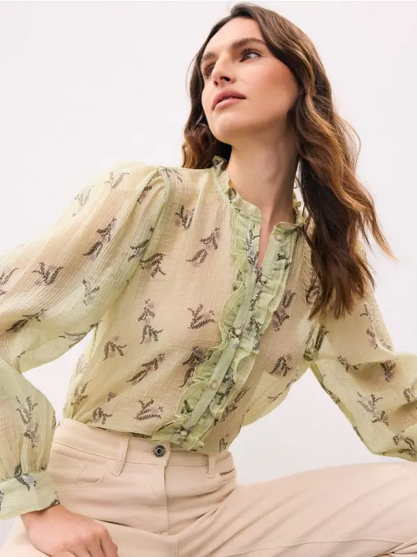 Mohito Mohito - Блуза със съдържание на лиосел - зелено