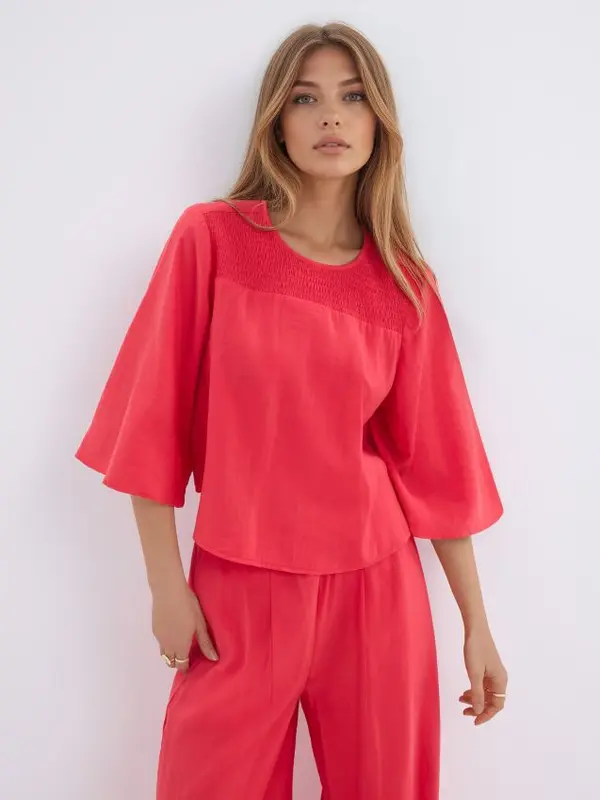 Mohito Mohito - Блуза със съдържание на модал - червен