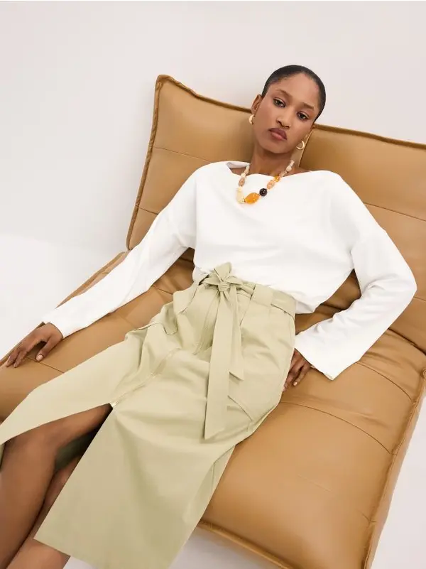 Mohito Mohito - Блуза със съдържание на модал - кремaво